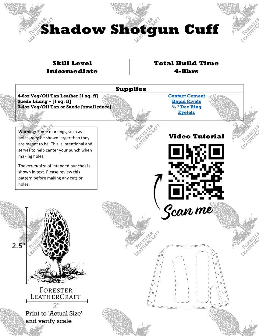 Shotgun Cuff Leather Pattern | 410 - 10GA | The Shadow Cuff
