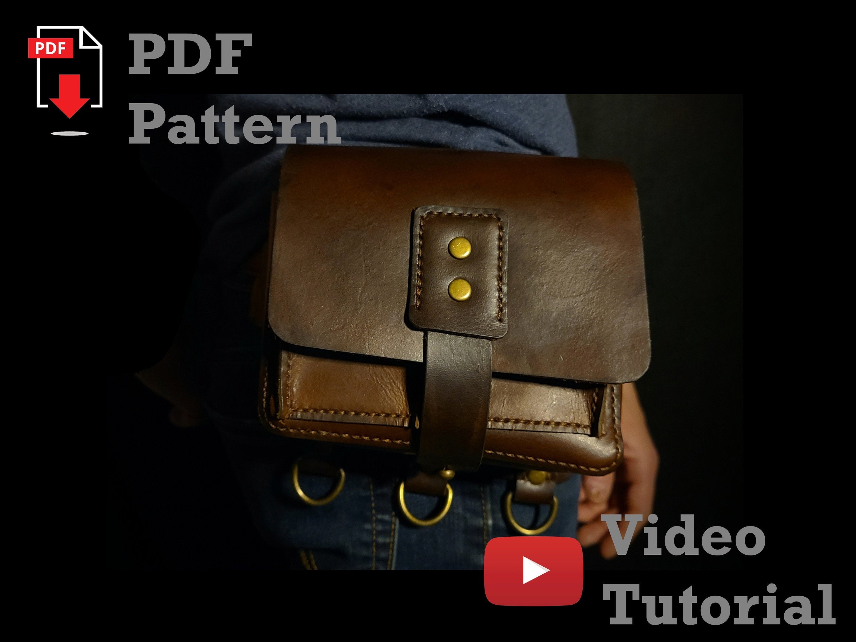 Forager's Waistpack DIY Belt Bag Leather Pattern with Tutorial Video