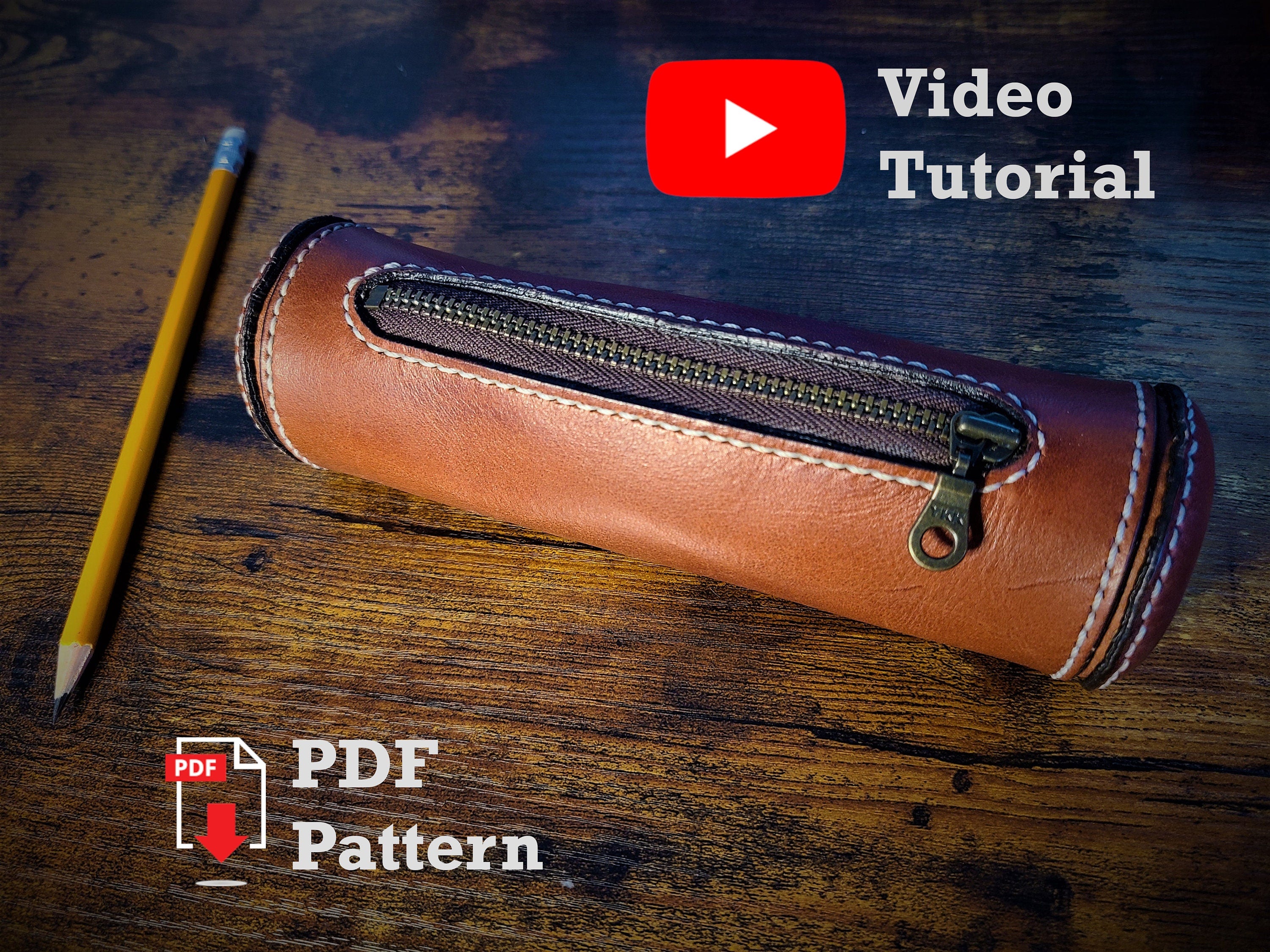 Leather Pencil Case - PDF Pattern and Video Tutorial