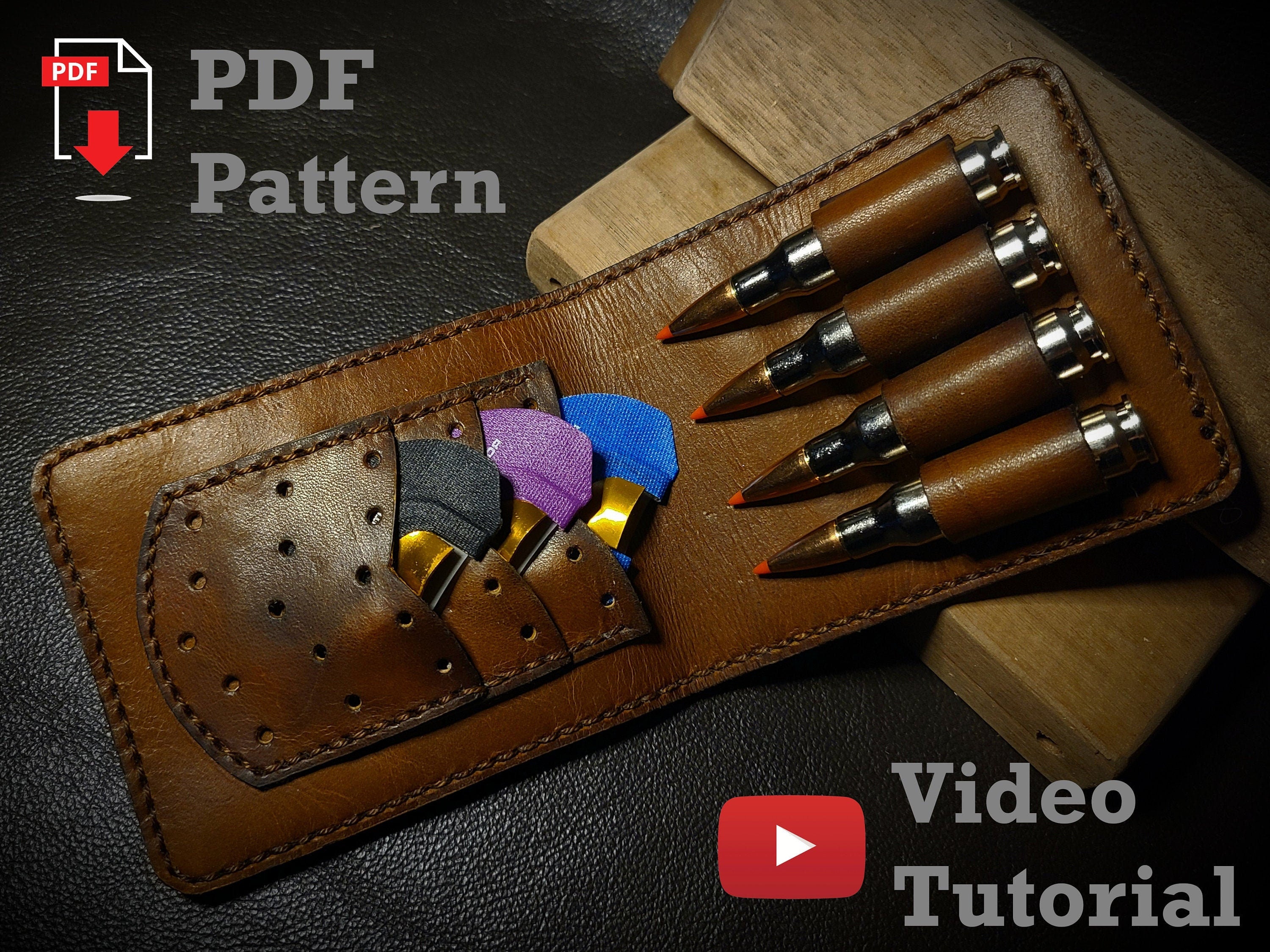 Hunter's Clip Diaphragm Call Case DIY Leather Pattern with Video Tutorial