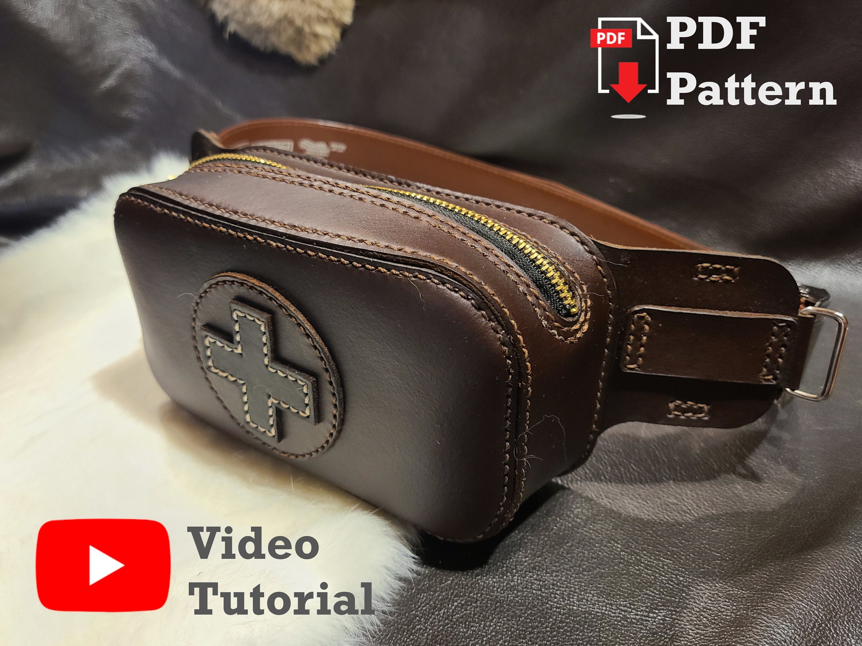 Utility Fanny Pack Leather Pattern - with Video Tutorial