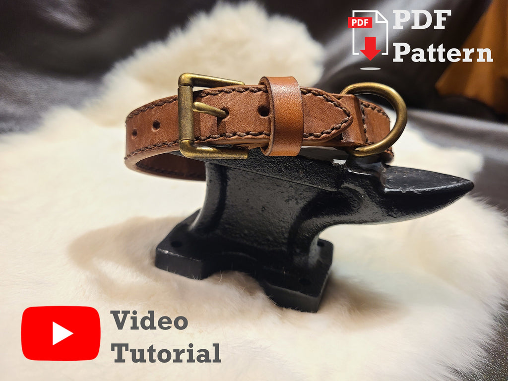 Dog Collar DIY Leather Pattern | XS - XXL | PDF Pattern with Video Tutorial