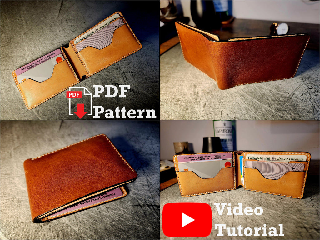 Bifold 4-Card Wallet - DIY Leathercraft PDF Pattern with Video Tutorial