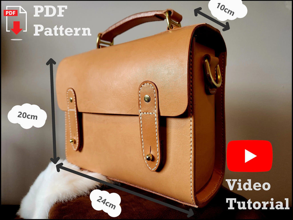 Leather Pattern | Mini Messenger Bag | PDF Printable Pattern with Video Tutorial