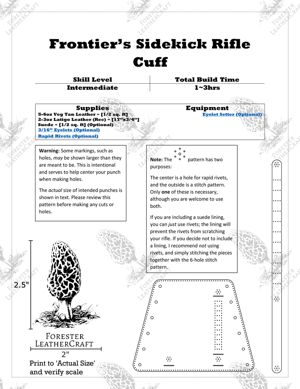 Frontier Sidekick .22LR/22MAG/17HMR Rifle Cuff Leather Pattern with Video Tutorial